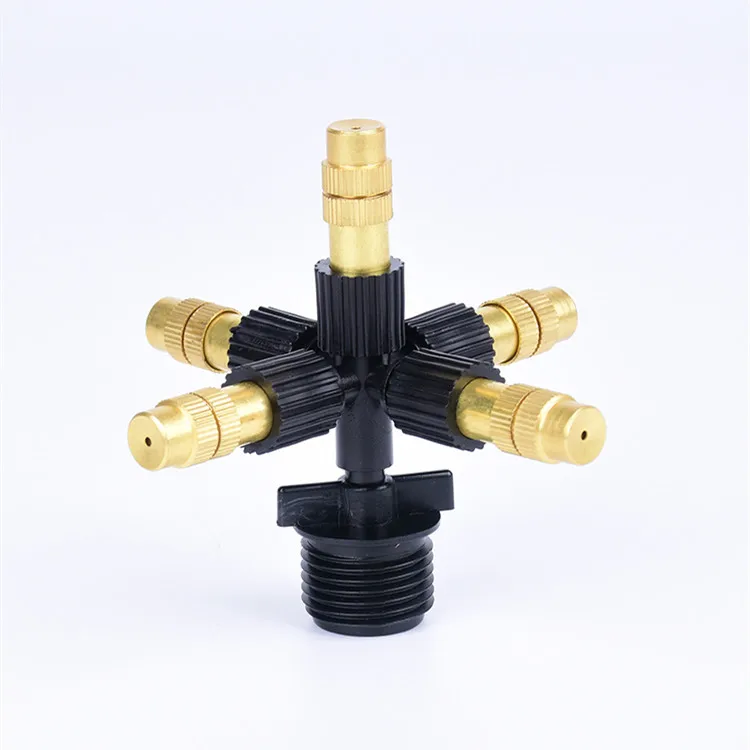 Brass Mist Nozzle 6mm Metal Garden Lawn Irrigation System Sprayer for Agriculture Water Pressure Source Greenhouse Outdoor Usage