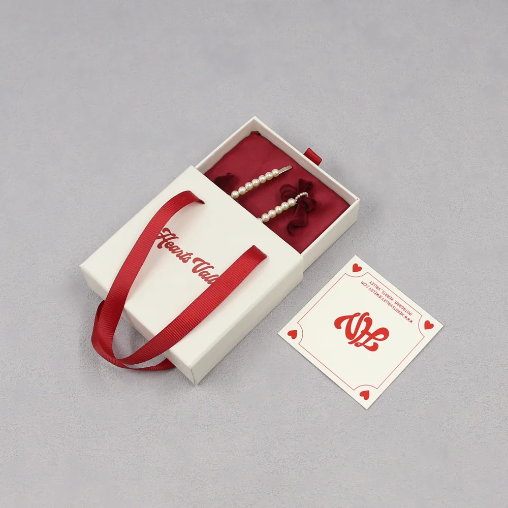 New Style Factory Wholesale Ring Necklace Bangle Wedding Gift Packaging Custom logo Jewelry Box with Ribbon Handle