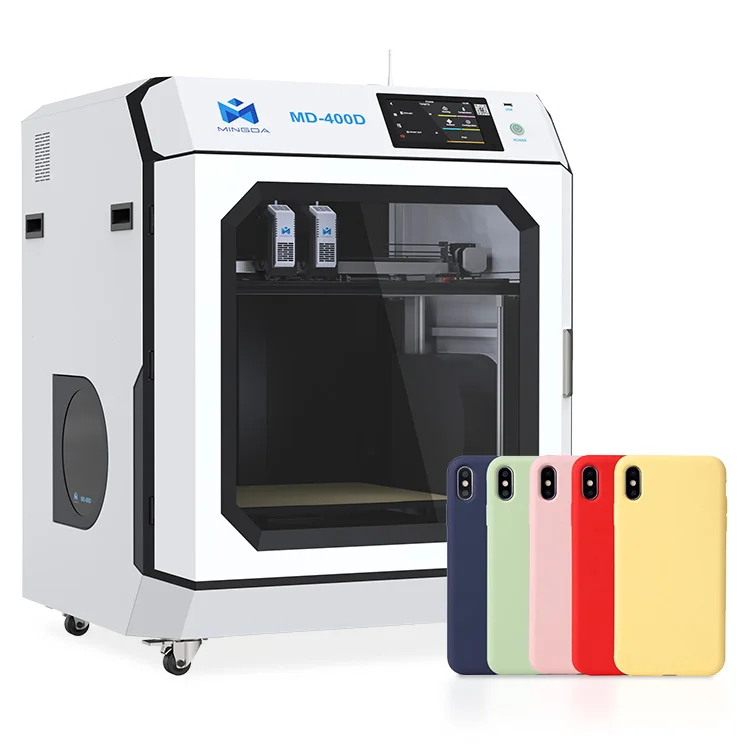 MD-400D High speed 500mm/s special offer klipper idex tpu 3d printer for phone case printing machine