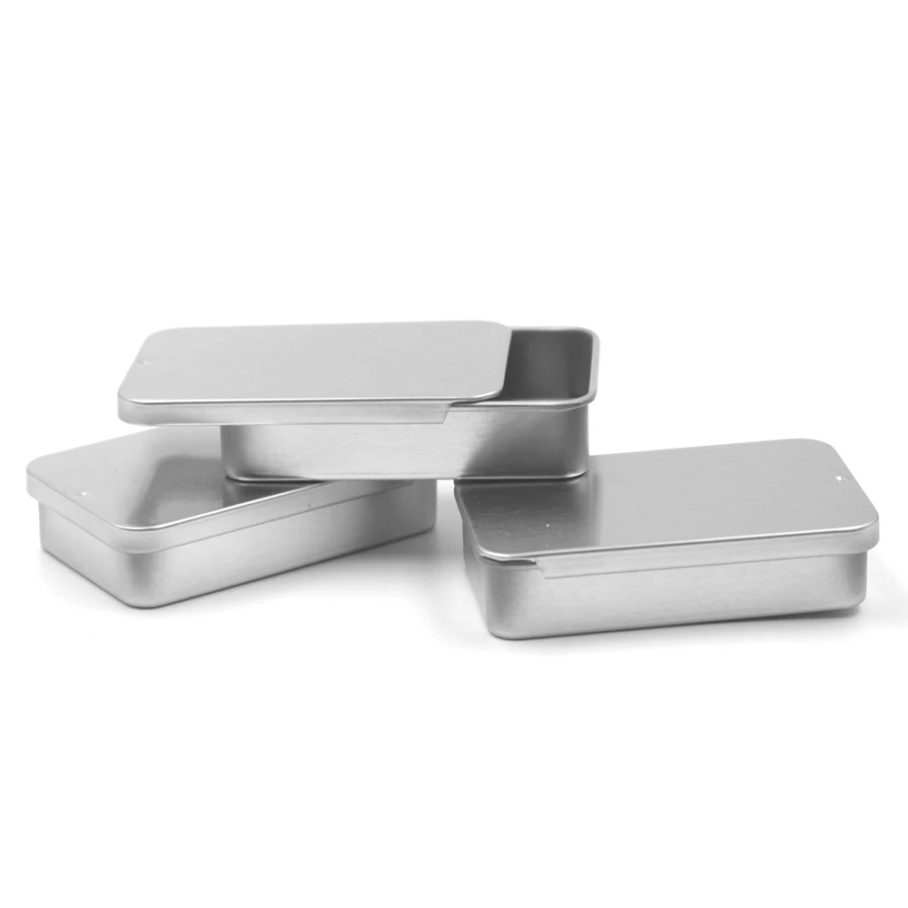 Low Moq Mini Custom Lip Balm Packaging Slide Metal Tin Box