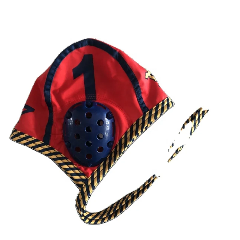 Custom Printed Number 1 Water Polo Goalie Cap With Ear Protection