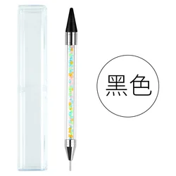 Nail Art Pens 2 in 1 Double Ended Rhinestone Handle Wax and Metal Head Nail Manicure Art brushes Wax Pen Dotting Pen