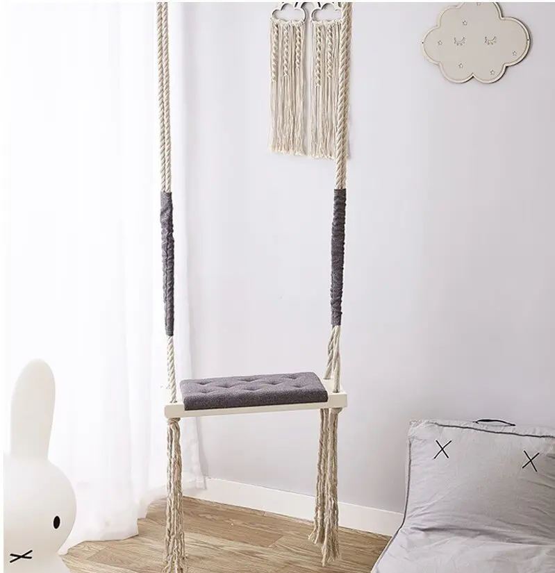 chaozhou great  INS Style Indoor Hanging Swing Chairs Lovely Rope and Cushion Design for Girl Kids Baby Toys and Party Novelties