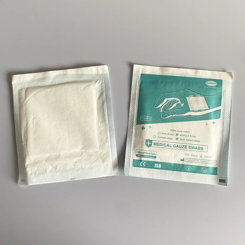 Medical Product Supply Surgical Gauze Pad 5 X 5, 10 X 10, 7.5X 7.5 Sterile X-ray Detectable Absorbent Cotton Gauze Swabs