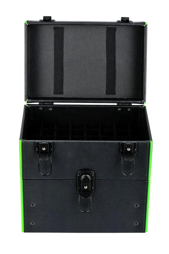 
Portable Make up Lipstick box Professional beauty instrument Cosmetic Cases black With Drawer 