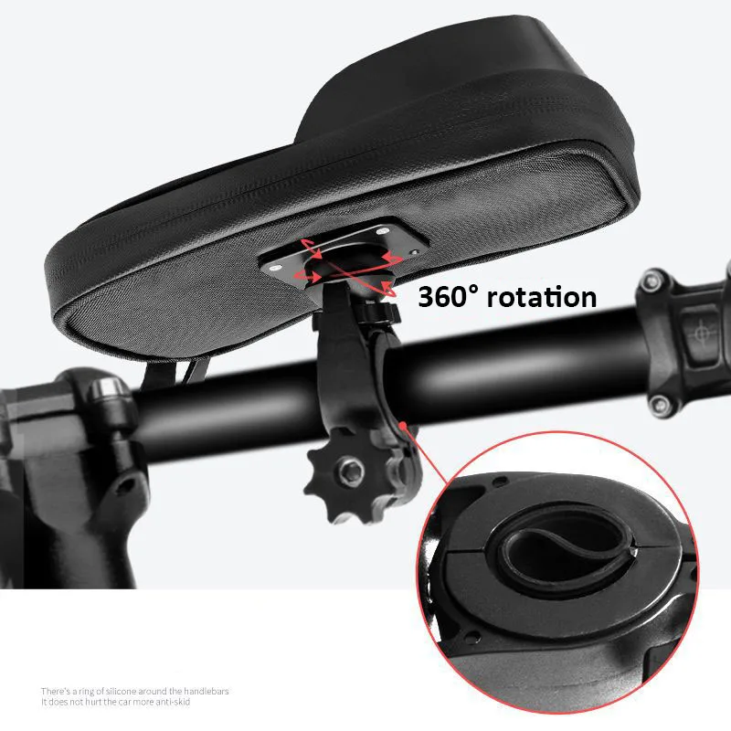 Touch Screen Handlebar Bag Bicycle Motorcycle Cycling Front Tube Frame Bag Waterproof Upgraded Adjustable Phone Holder Case