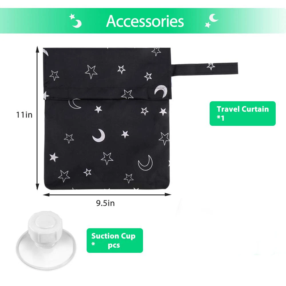 Portable 100% Blackout Blind Curtain with Suction Cups Ideal for Home and Travel for Baby