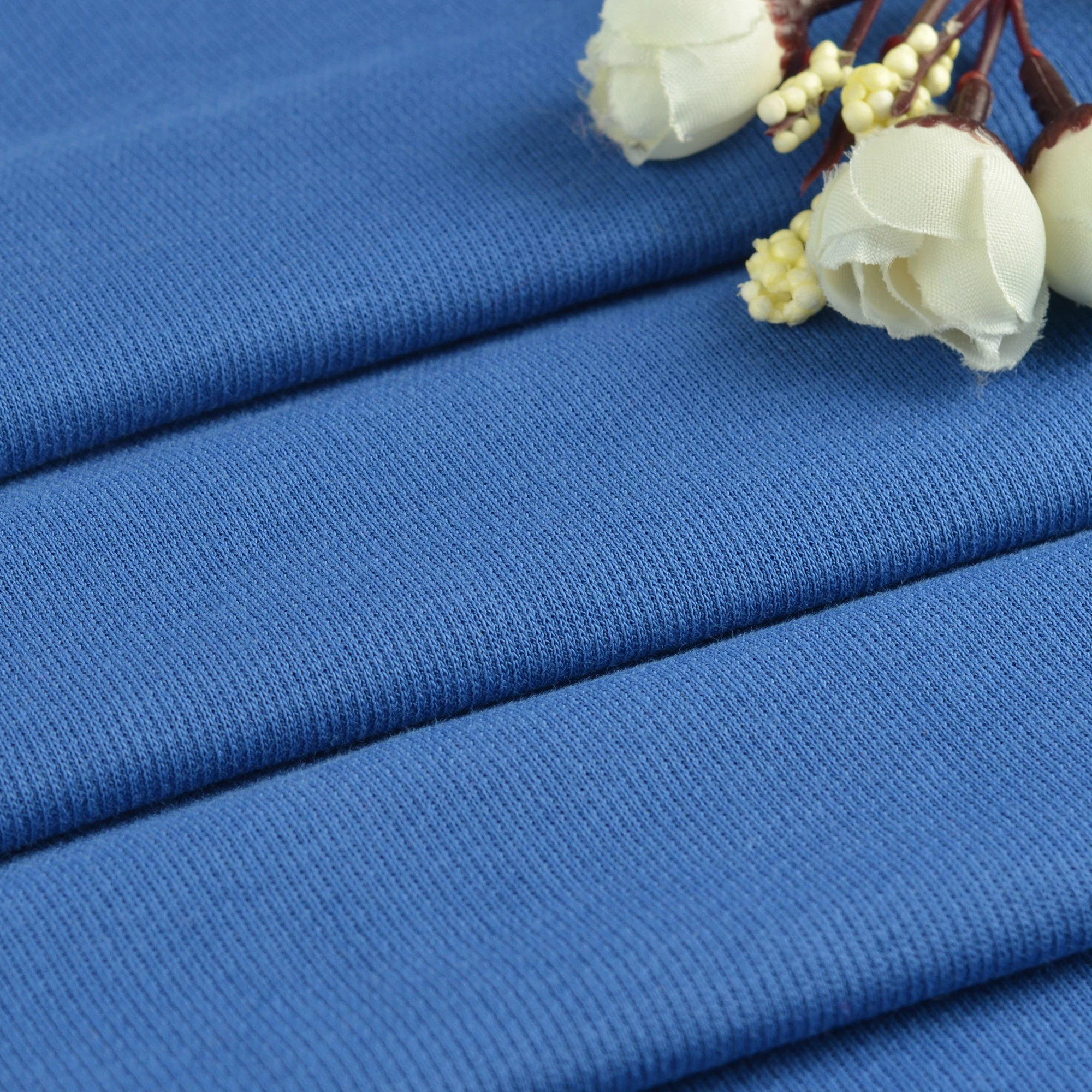 Polyester cotton elastic fabric wholesale 250g new oxygen cotton sweat fabric cool casual wear soft hygroscopic fabric