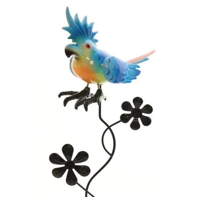 High Quality Custom Plastic Parrot Garden Ornament Cute Bird PE Yard Stakes Indoor Outdoor Balcony Decor Durable Metal Iron