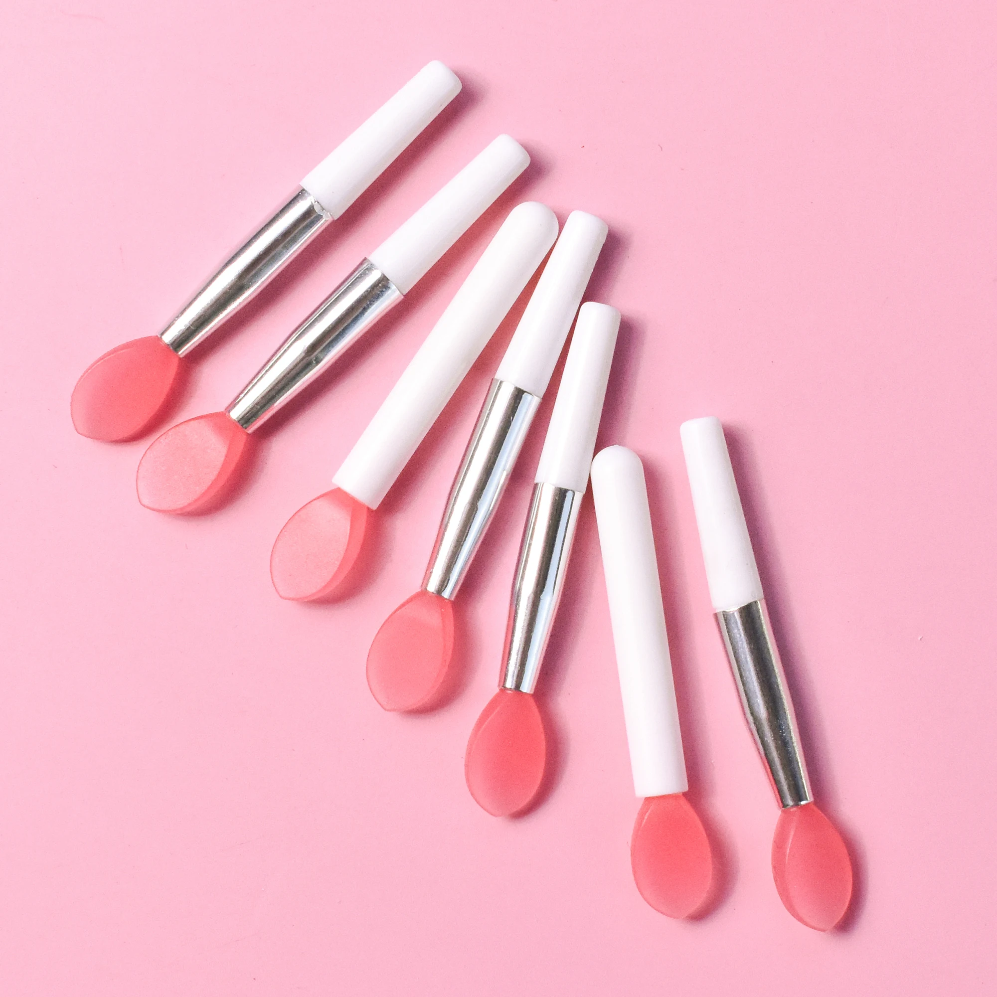 Silicone Lip Mini Makeup Portable Brush Beauty Tools Eyeshadow Brush Soft Tip Lipstick Lip Gloss Applicator with Cap