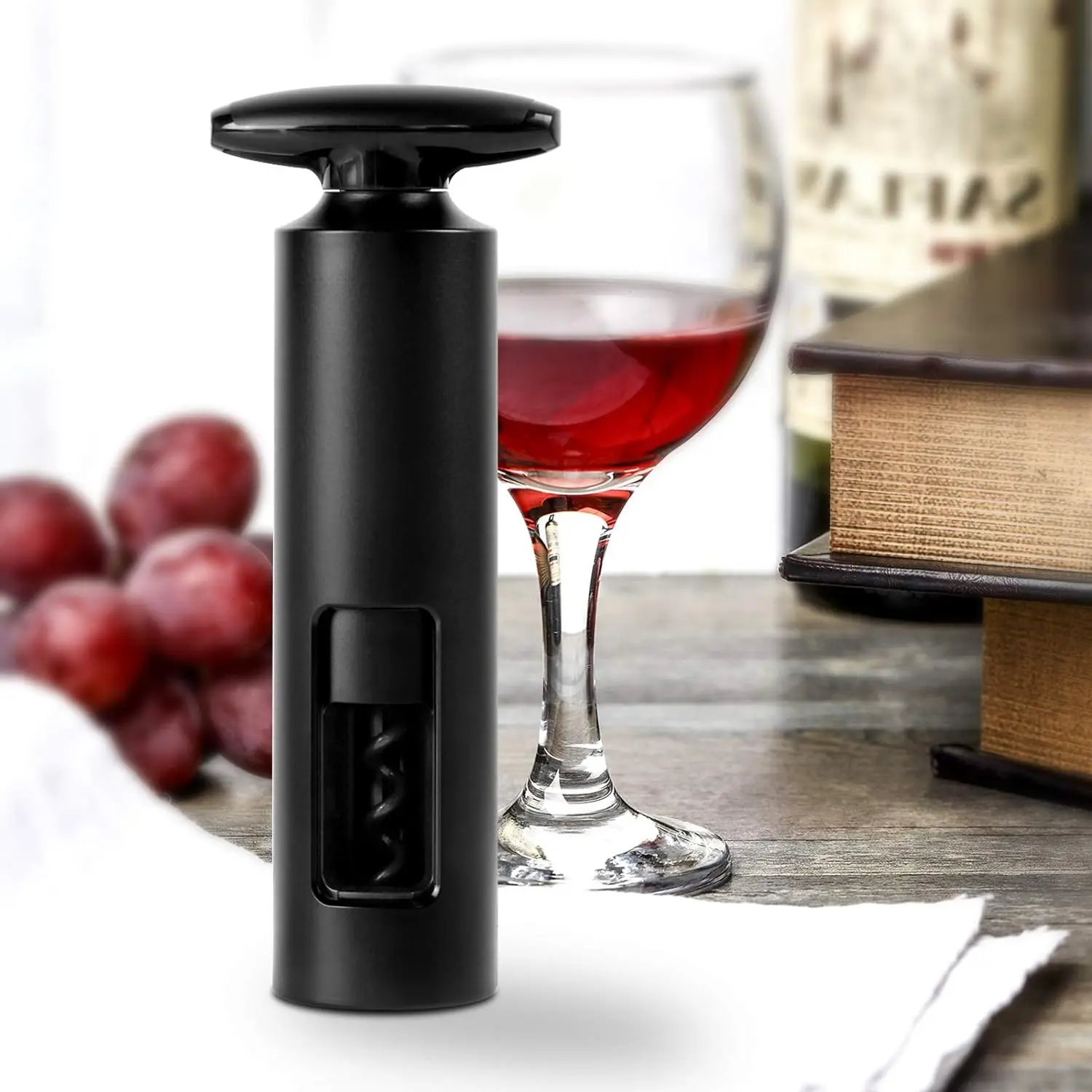 Sinowin Wine Bottle Opener Winged Corkscrew, Self Centering Worm, Bottle Opener with Foil Cutter for Easy Storage