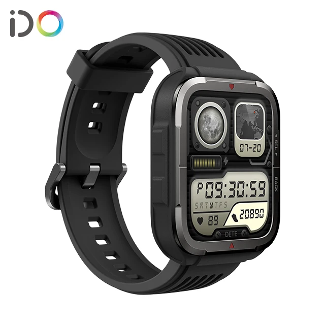 Outdoor ultra-long life 300mAh Waterproof 2024 square BT smart watch calling function metal frame manufacturer man sport watch