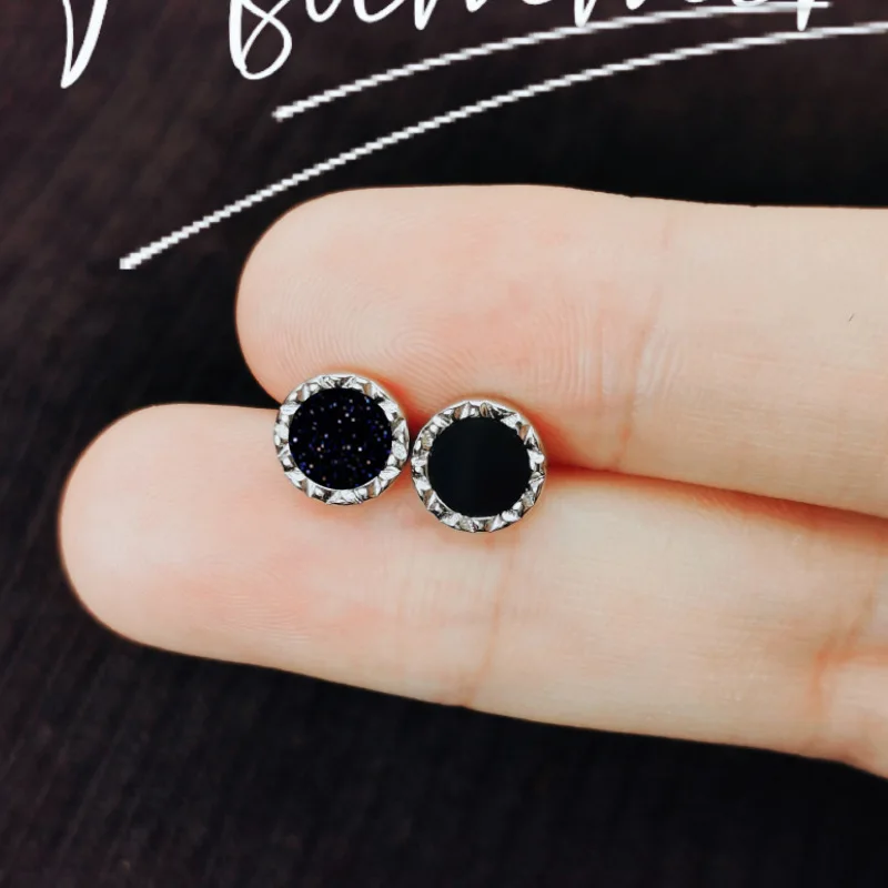 Retro style factory wholesale jewelry brass customize piercing men Hiphop stud fashion earrings 2023
