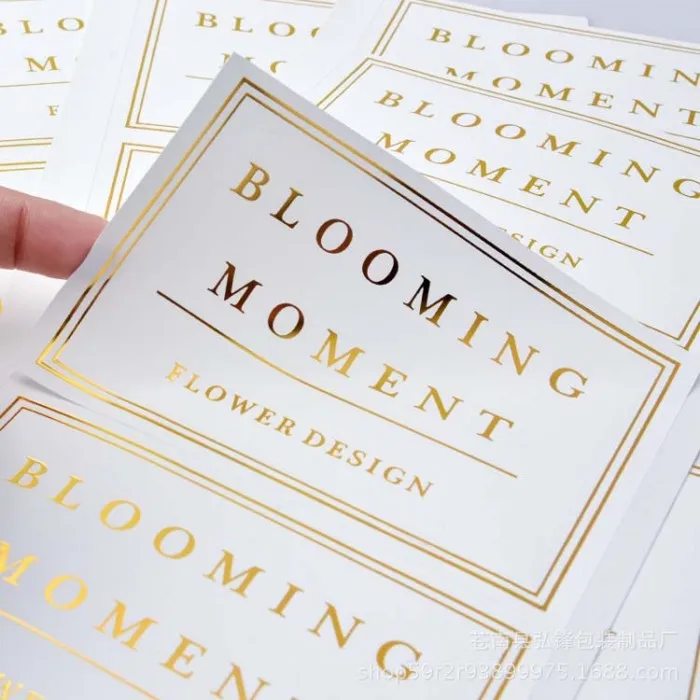 
Custom Printing Transparent Roll Logo Labels Clear Waterproof Gold Foil Vinyl Self Adhesive Labels 