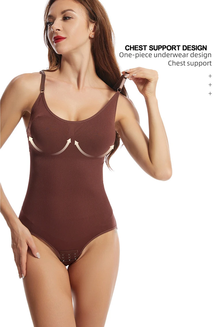 Women Open Crotch Seamless Elastic Slimming Bodysuit Waist Trainer Butt Lifter Tummy Control Body Shaper Shapewear