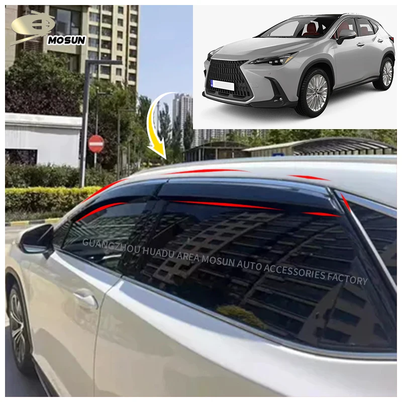 Window Visor for LEXUS NX 350 400 H 2022 Auto Vent Visor weather shield Deflector wind breaker Rain Guard