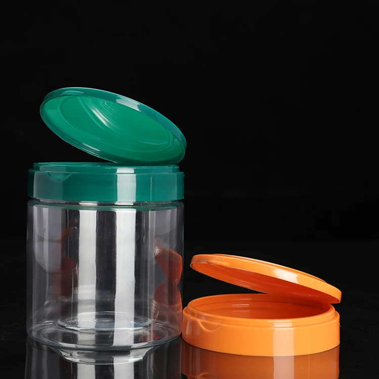 Hot Selling China Empty Plastic Canning Jar with Flip Cap for Pickle Food Storage 100g 200g 300g