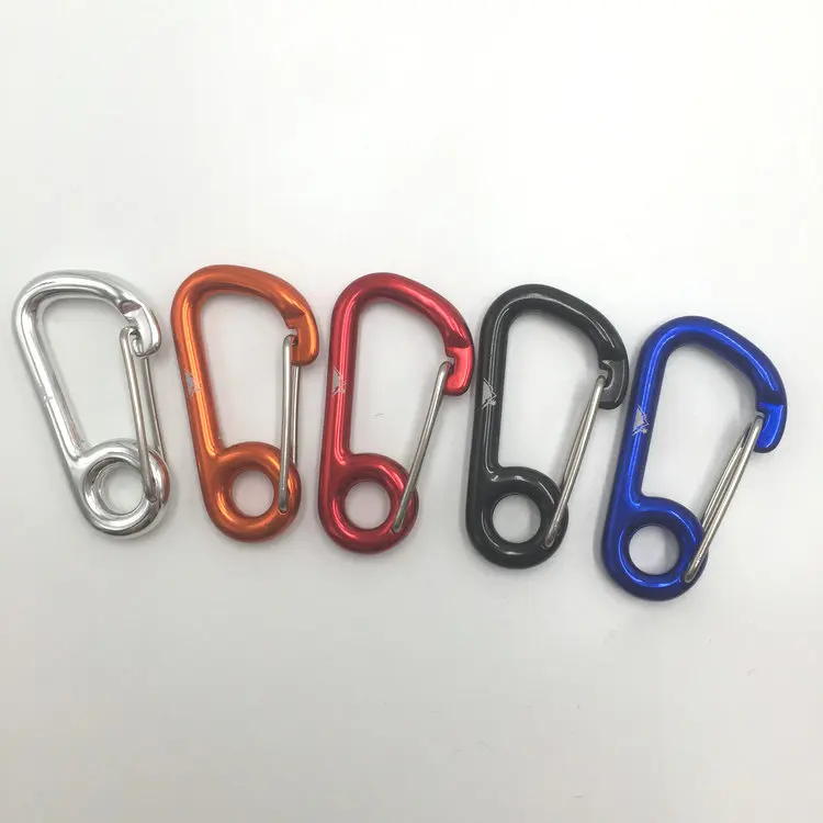 
Cheap key tag clip hook 6 cm aluminum carabiner with hole 