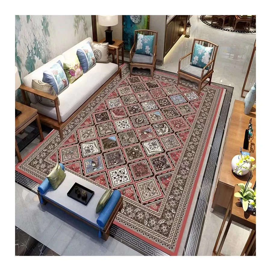 Area Rugs 3D Printed Machine Washable High Pile New Materials Carpets with Anti Slip Backing