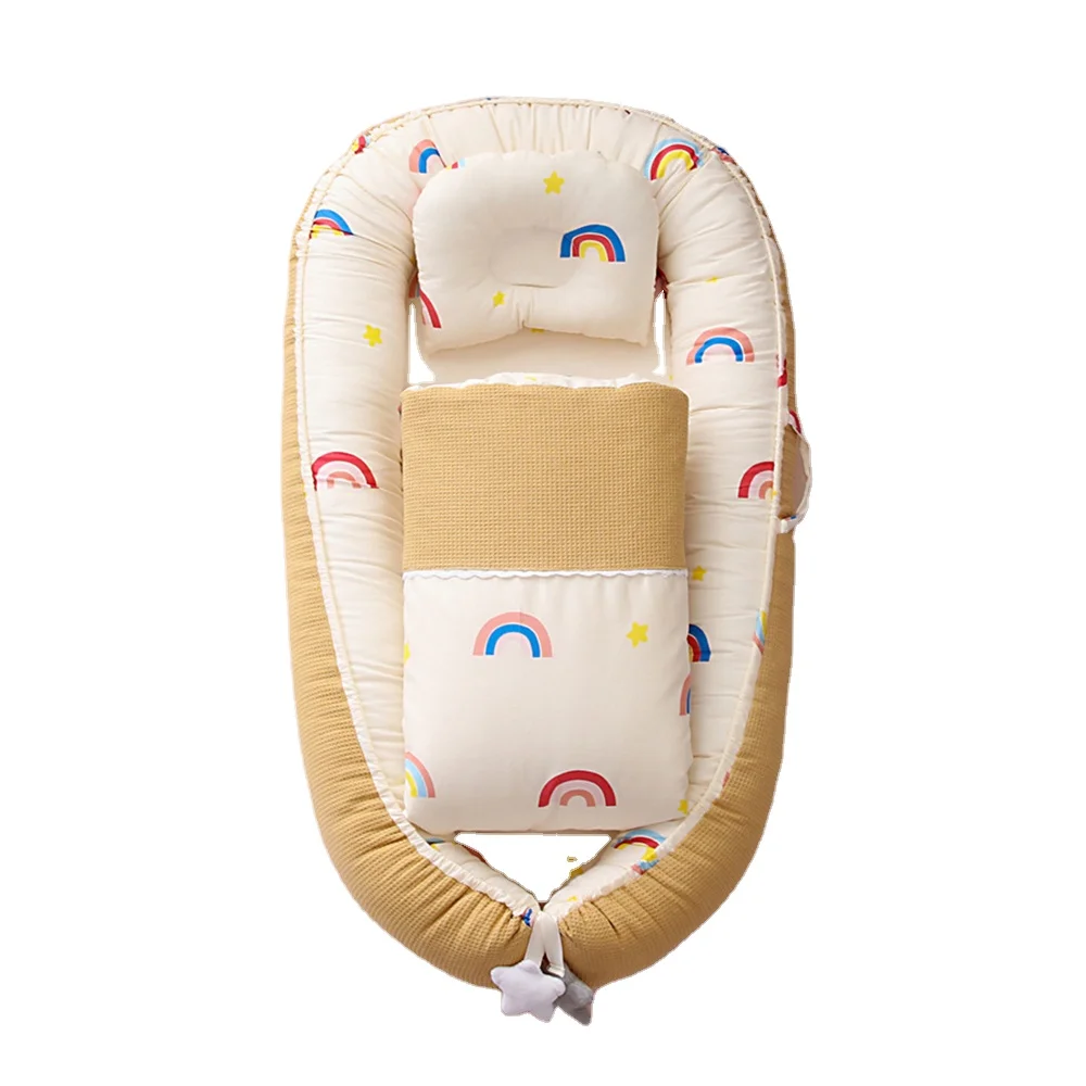 Wholesale 100% Cotton  bed in bed baby Infant furniture colorful Super Soft nest newborn Lounger Sleeping baby crib