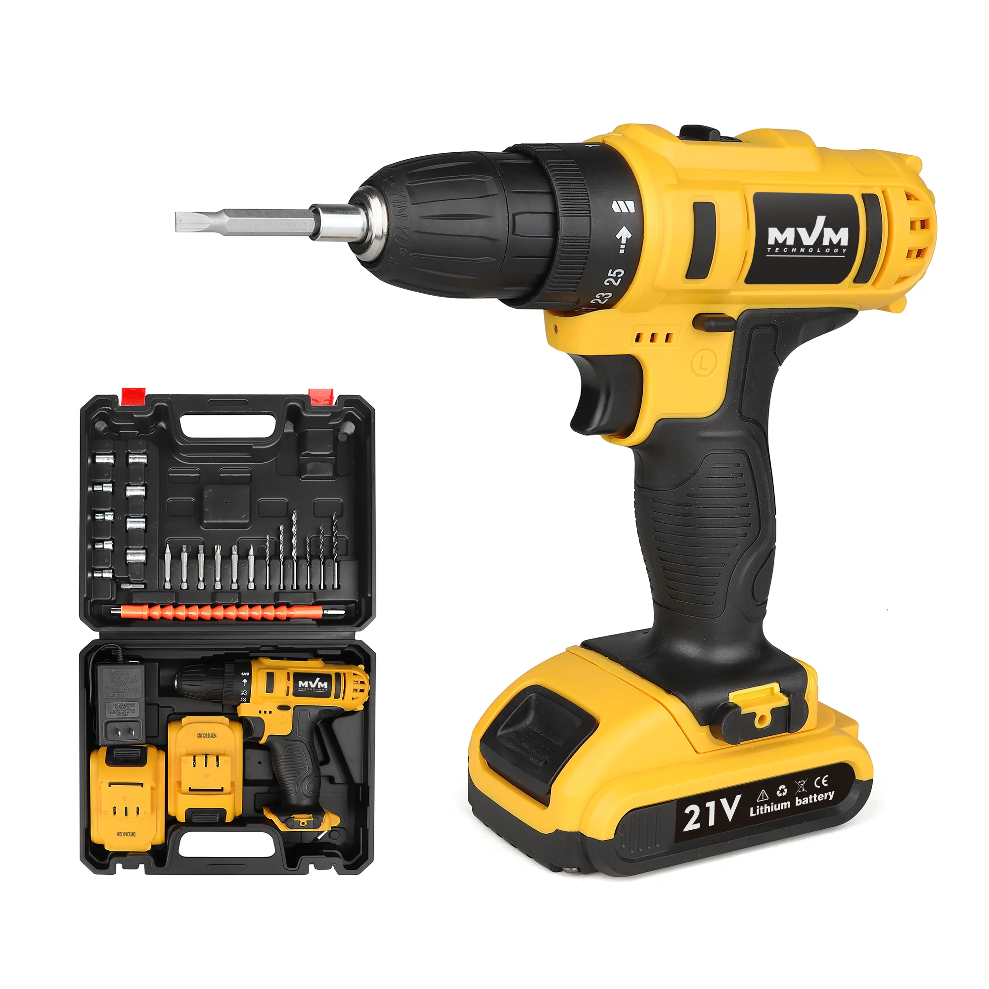 Cordless Drill Power Tool Kit Set 20V Drill Tool Box With Battery Electric Drill Driver For Home