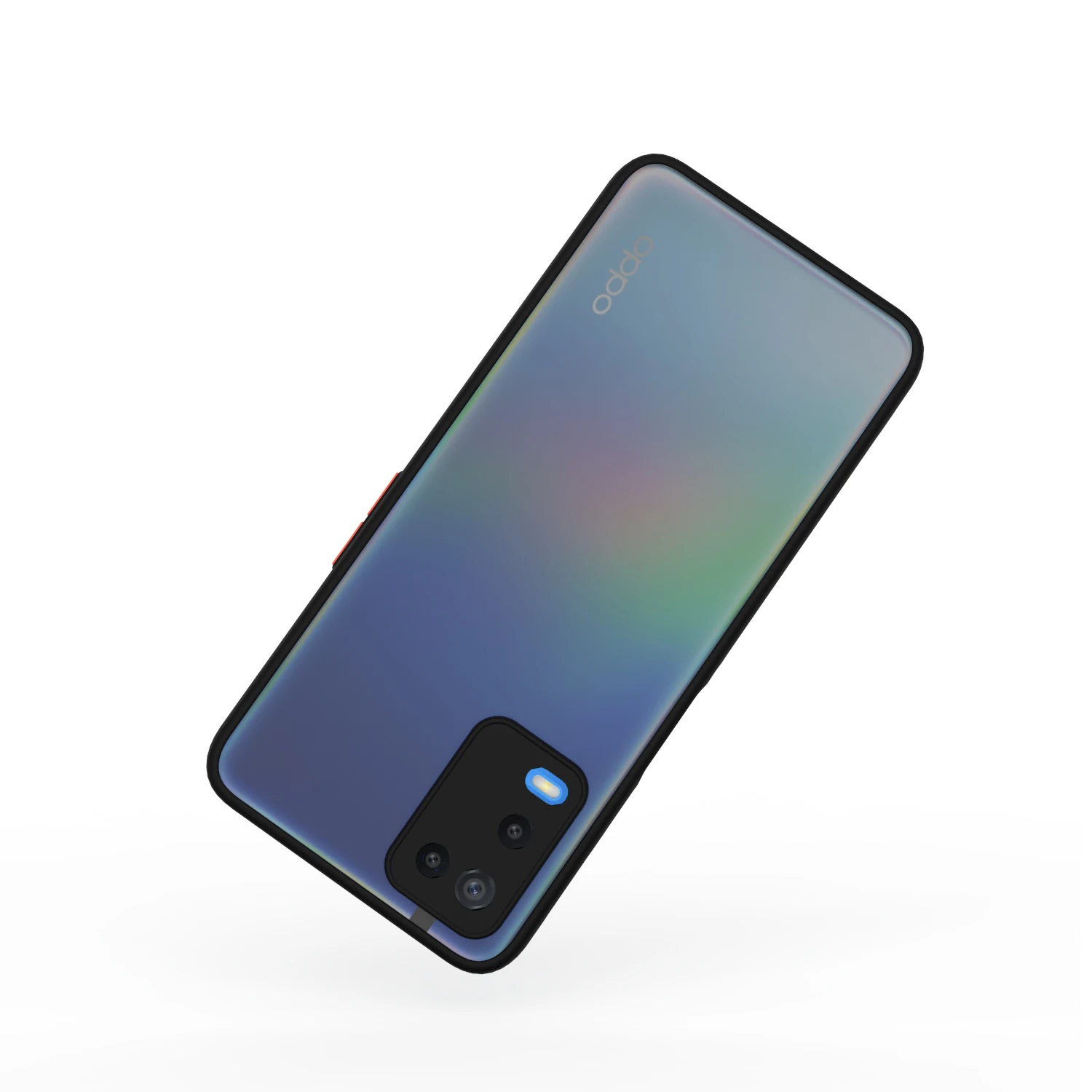 PC+TPU Bumper Frame Matte Smoke Phone Case Camera Lens Protector Cover for OPPO A54 / A74 4G / F19 Mobile Phone Bags & Cases