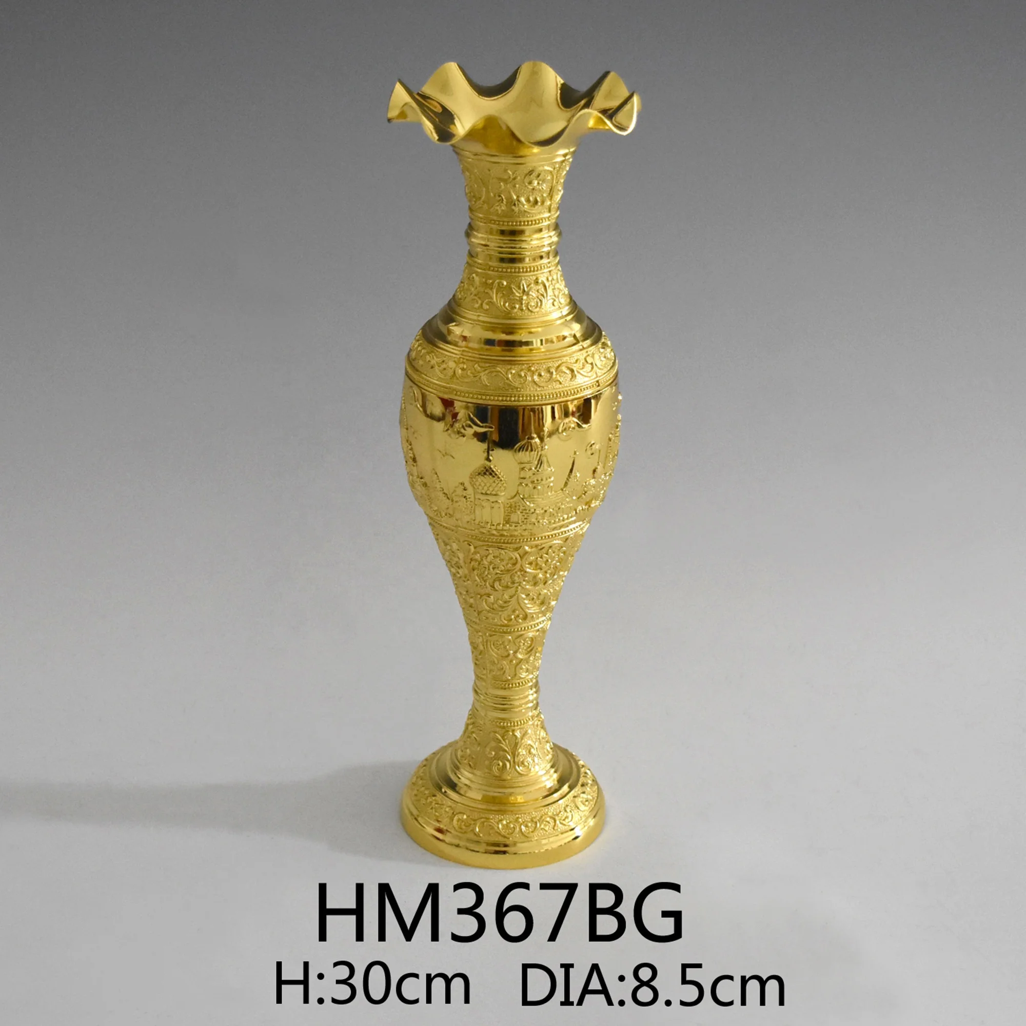 Arabic home hotel zinc alloy wedding decoration flower silver Islamic vase