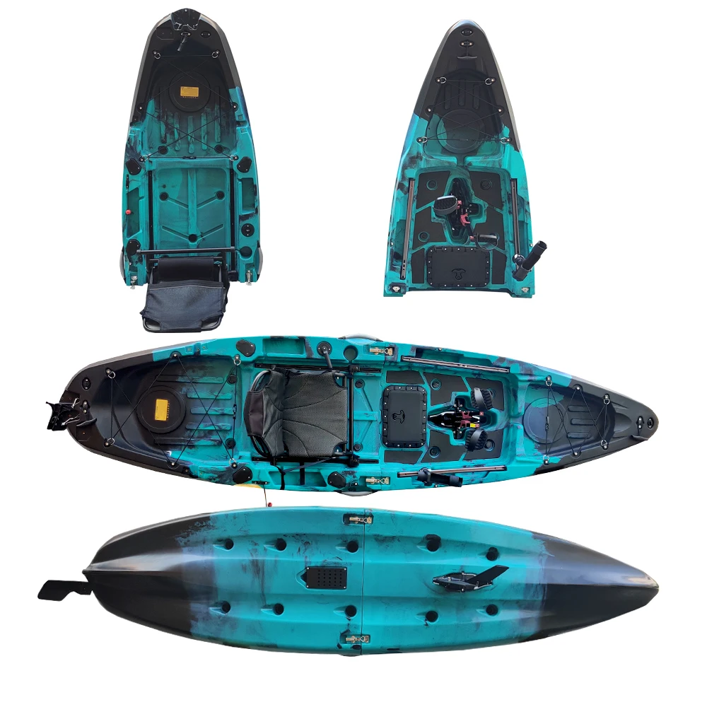 Motorized Modular Kayak With Fin Pedal Splicing Fishing Canoe/Kayak Boat For Ocean Sea