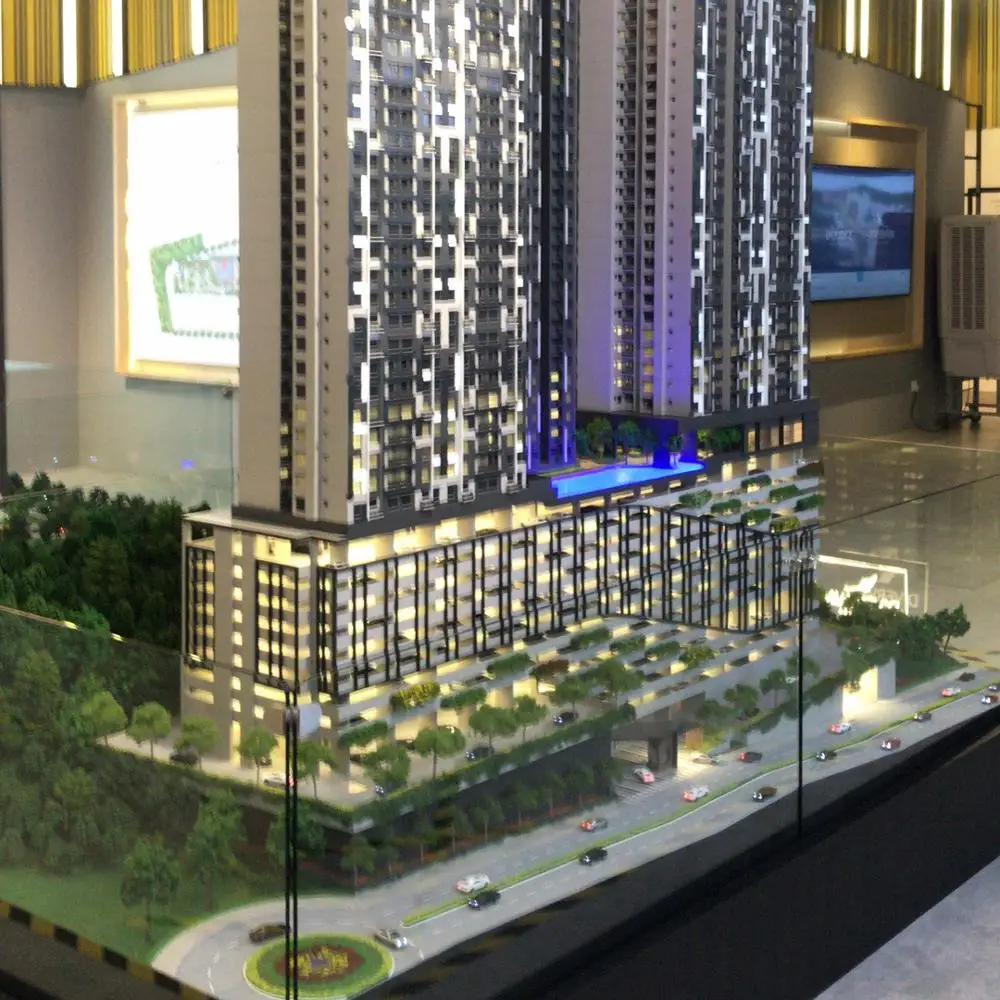 Customized building scale model urban layout planning road trees residential buildings living community sand table model