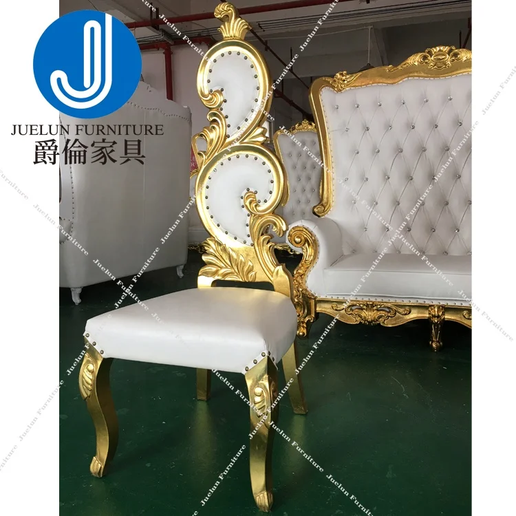wholesale comfortable gold bride groom royal king chair royal chair set royal chair king throne