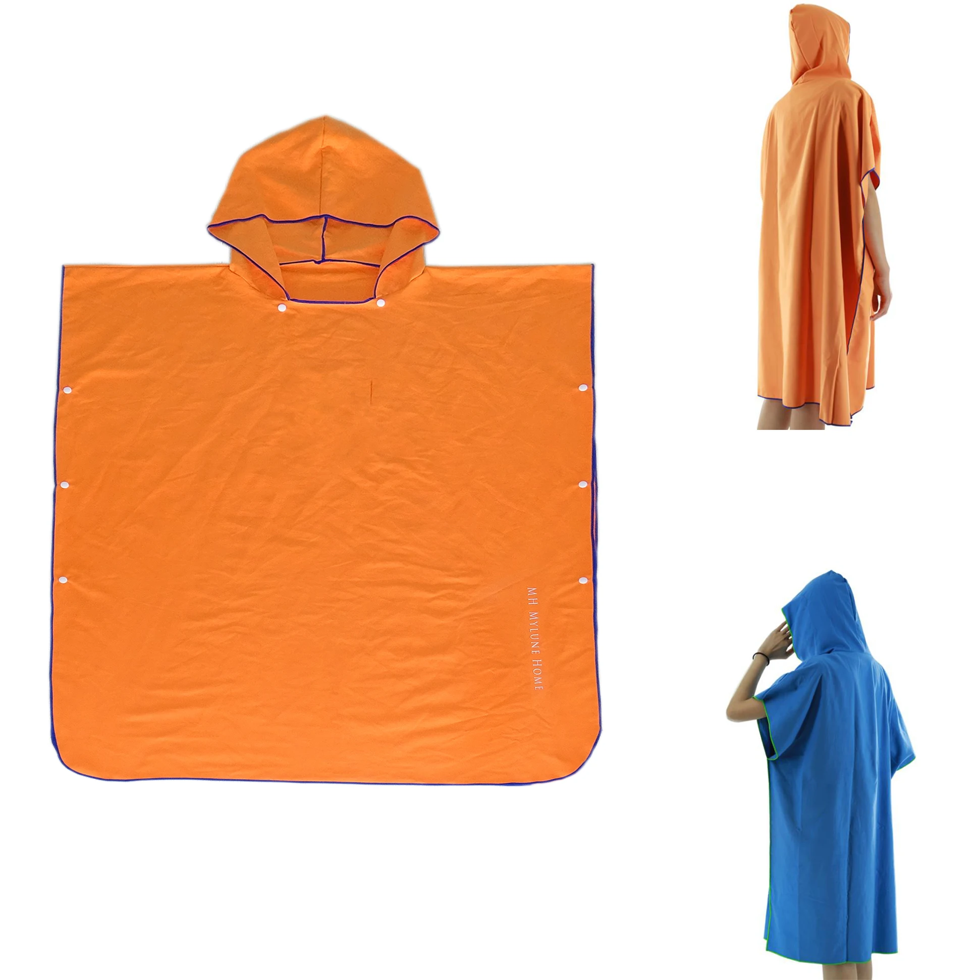 Quick Drying Super Absorbent Microfiber Poncho Custom Print Logo Hooded Light Weight Microfiber Poncho For Beach Changing Pool