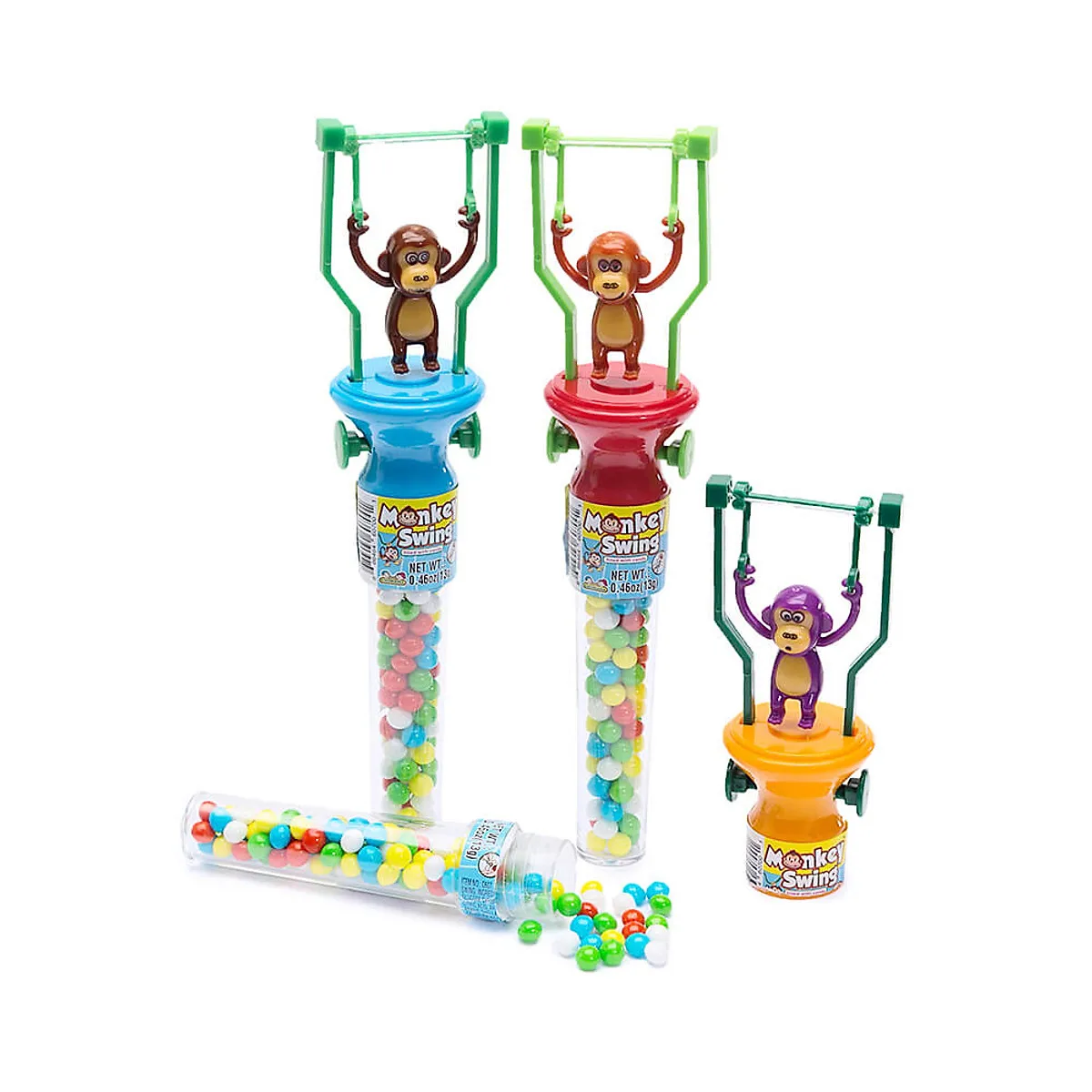OEM colorful monkey swing toy filled fruit candy (1600546620160)