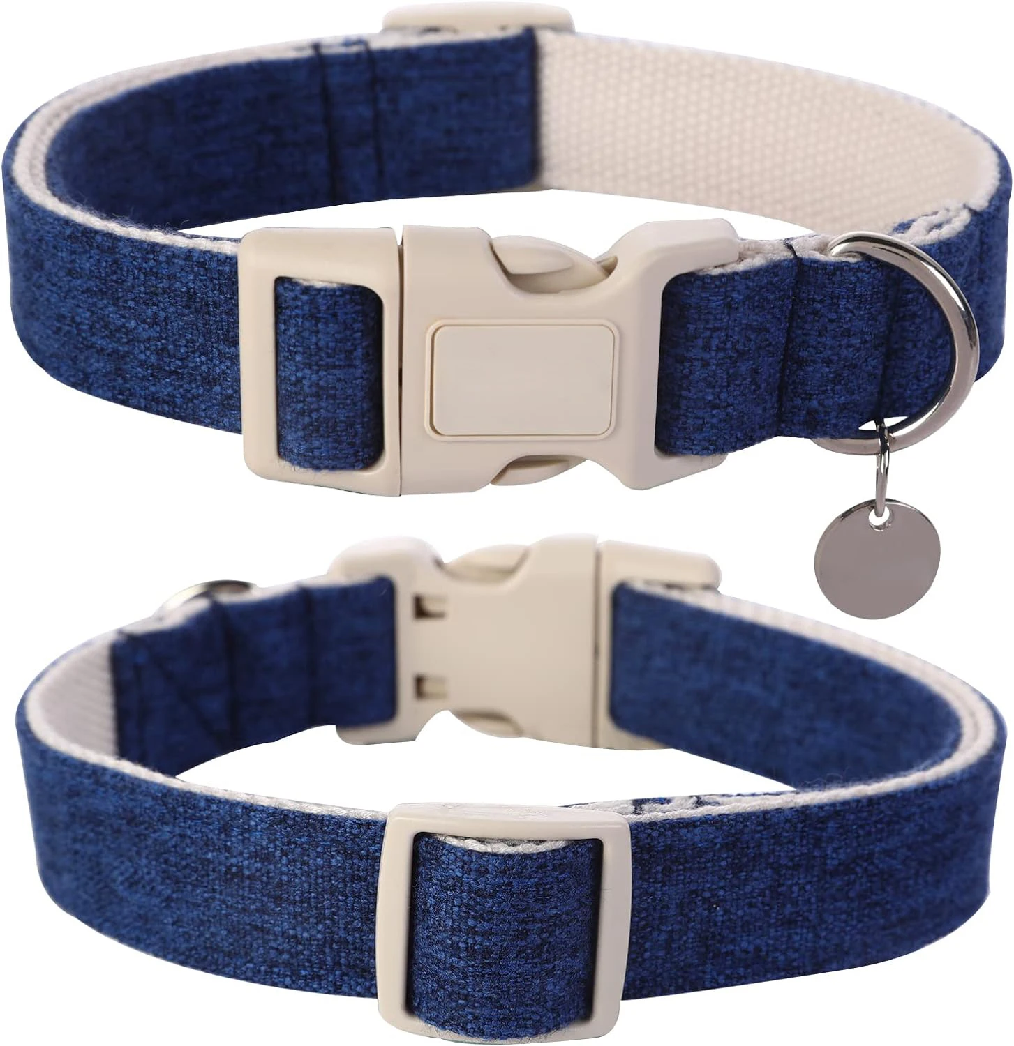 Blank pure Eco-friendly hemp material pet collars custom brand logo matching luxury buckle and leash set