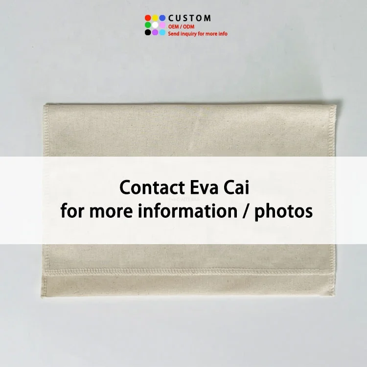 Wholesale custom cotton clam shell envelope bags with your logo Clothing packaging dust bags Cotton handbags purses