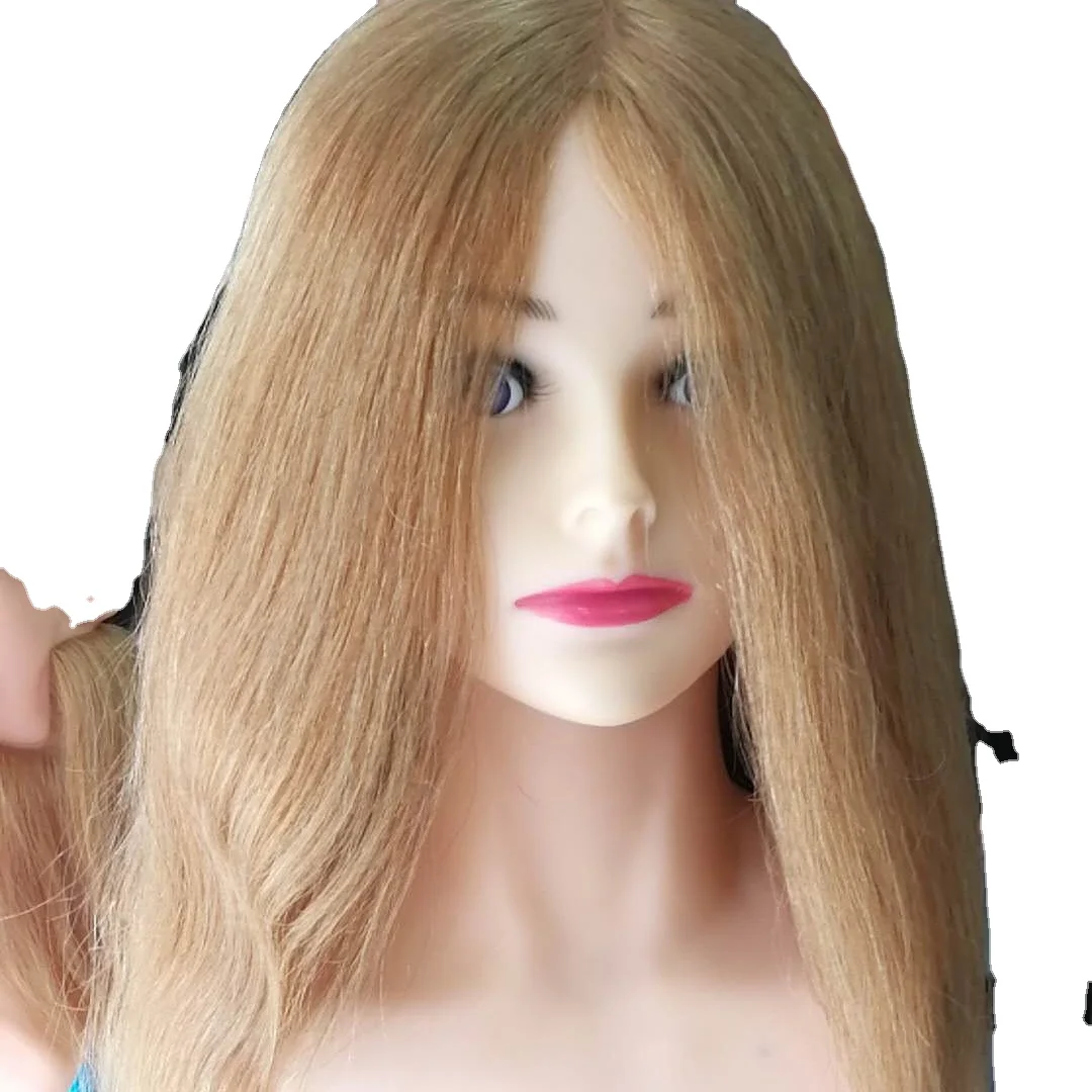 24inch Real 100% Human Hair Mannequin Practice Training Head with shoulder