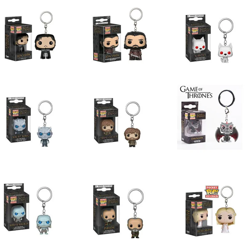 Thrones pop Game of Week Jon Daenerys Night King Tyrion Ghost Black Dragon Keychain Peripheral