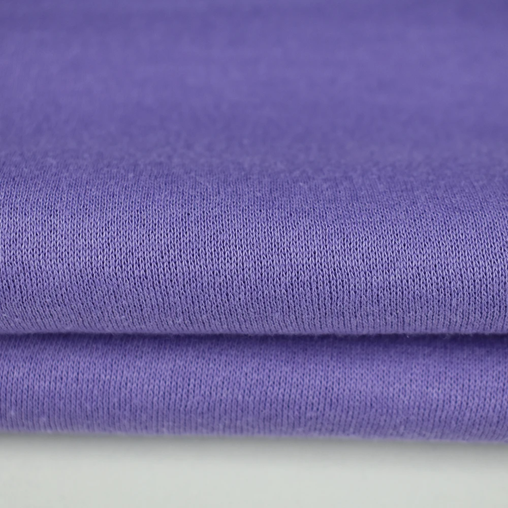 Stock lot thick and solid knit TC polyester brushed fleece fabric cotton for winter autumn hoodie