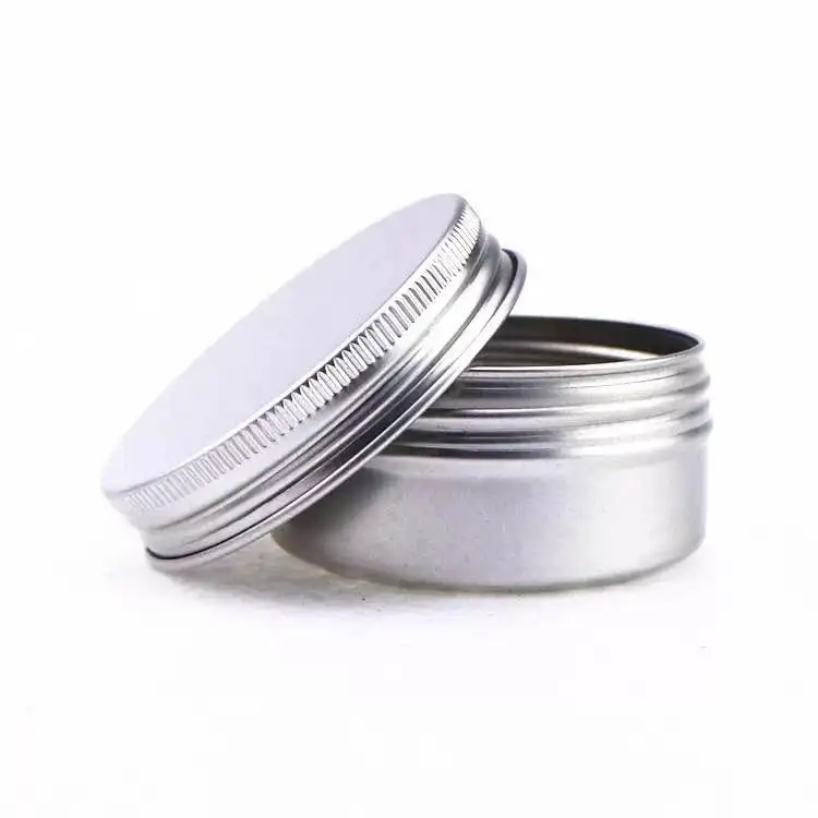 Gold silver tin cans aluminum metal tin with screw caps round shape tin