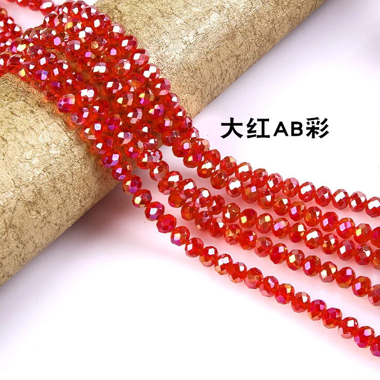 High Quality 4/6/8/10mm Transparent Faceted Round Crystal Glass Rondelle Loose Beads For Jewelry Making Diy