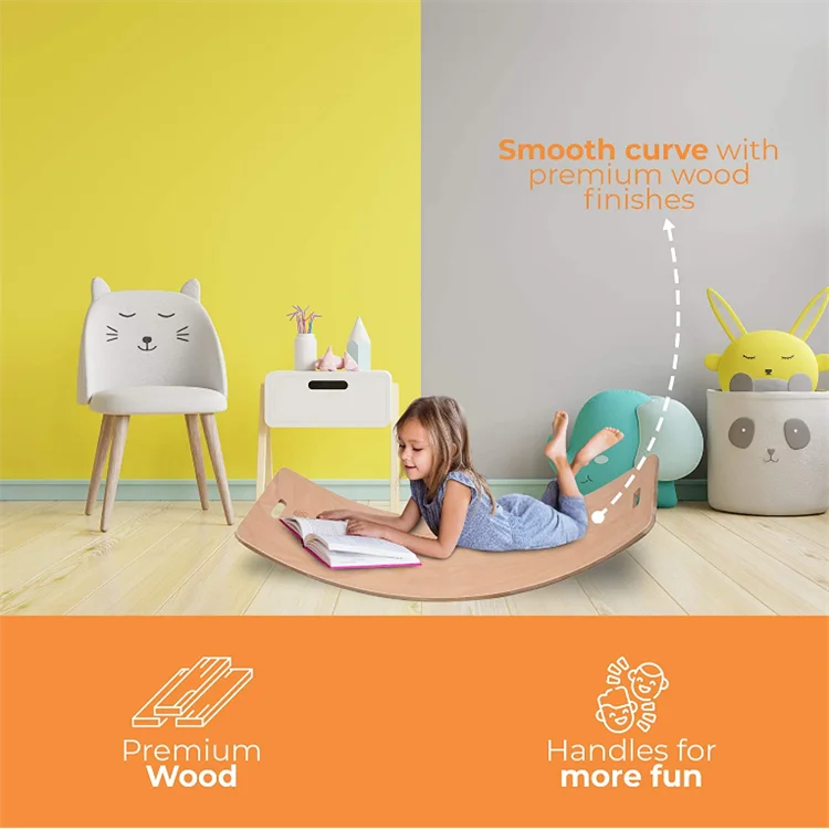 Hot Sale Kids Wooden Balance Board Balance Beam High Quality Wobble Balance Board