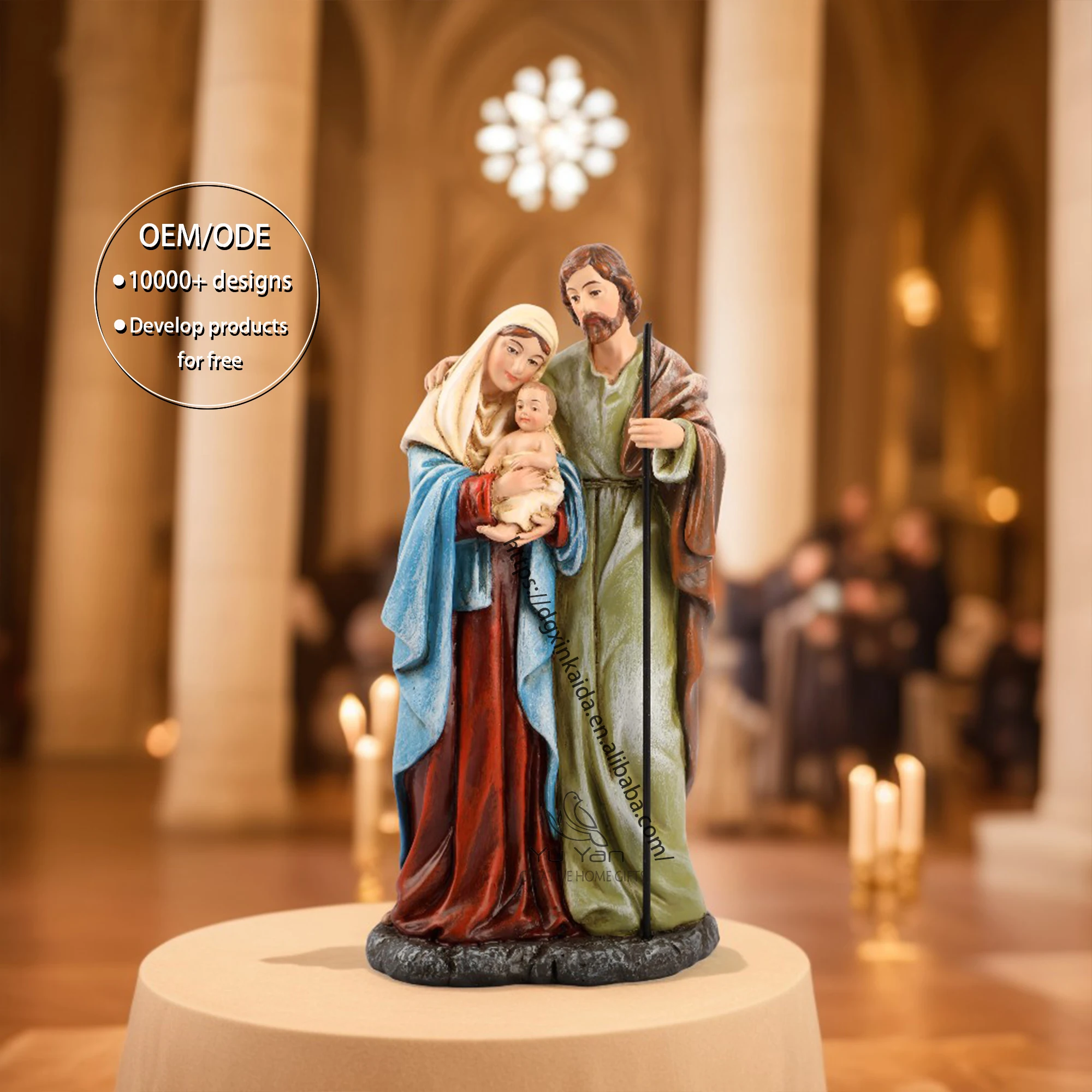 Factory wholesale catholic religious statues resin  for home decoration christian gift store items nativity set christmas crib