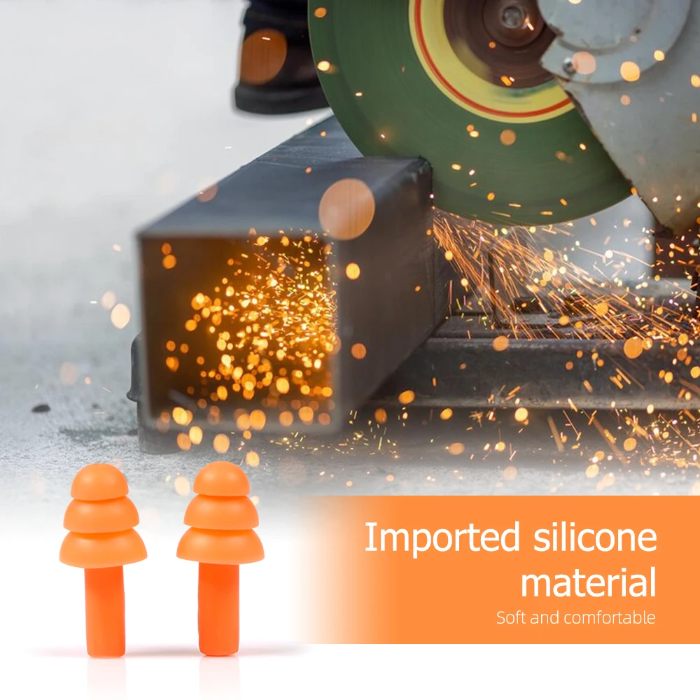 Silicone Ear Plugs for Sleeping Noise Cancelling 5 Pairs Reusable Earplugs for Sleeping Concert Snoring Travel Work 10 Colors