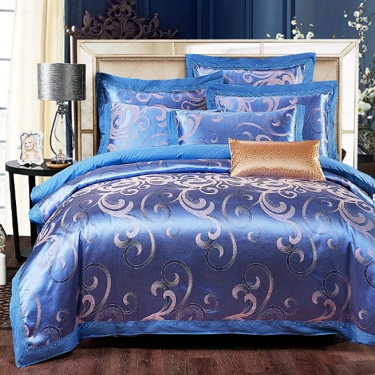 Best selling queen comforter set soft touch duvet bedding set, indian luxury 4 pcs faux silk bedding sets