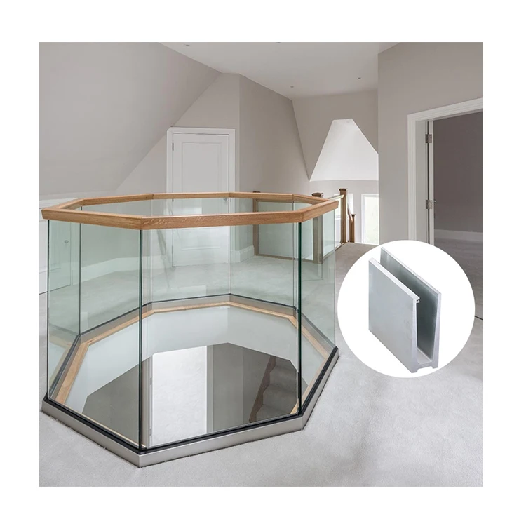 
Aluminum U Channel Profile For Frameless Glass Railing Balustrade 