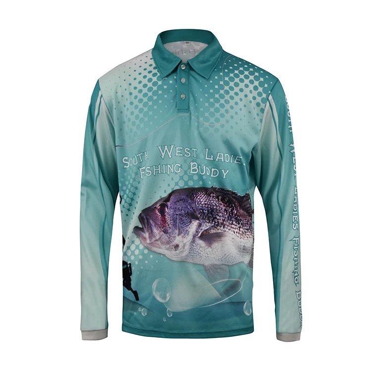Custom design sublimation uv protection fishing t shirts cut and sew long sleev fishing shirt breathable fishing tshirt