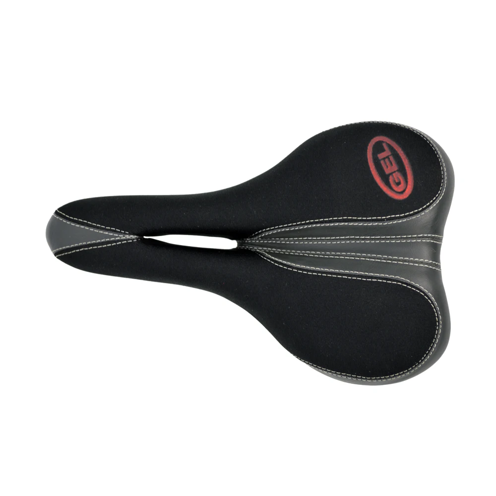Black & Gray Bike Saddle Duel Density Reactive GEL Soft Seat