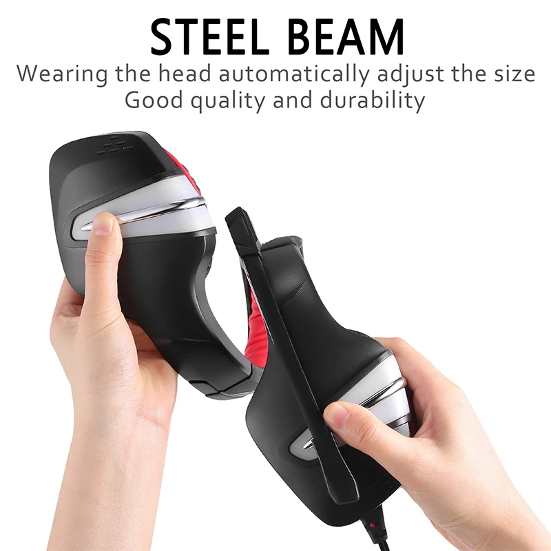 J6 Stereo Bass Active Noise Cancelling Led Light Headband Earphone Gaming Headset Headphones With Microphone