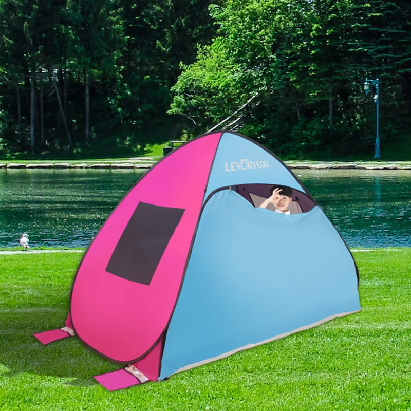 Custom Logo Sun Shade Shelter Automatic Pop Up Beach Tent For Family Picnic Portable Outdoors Camping Tent
