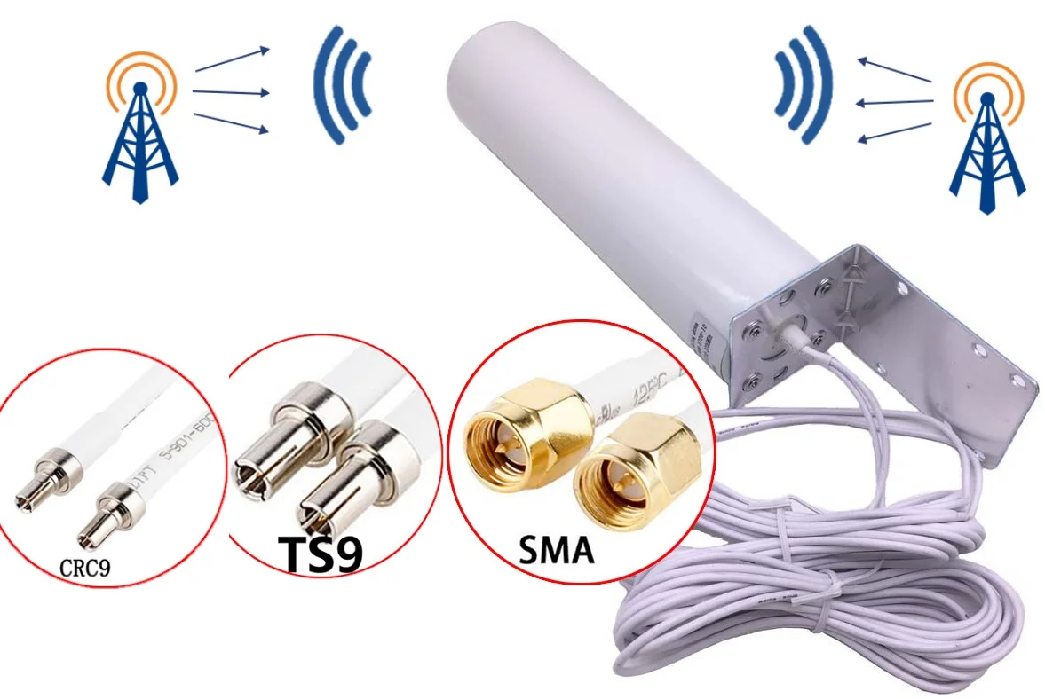 4G  LTE bracket mount outdoor W405  antenna with 5meters cable 10meters SMA/TS9/Crc9  connector