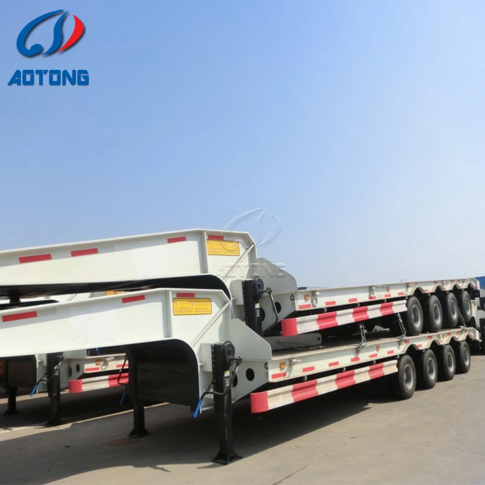 Сверхмощный aorong 4 оси 80-120Ton 100 120 тонный низкорамный механическый обработывающий lowboy